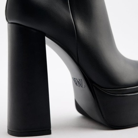 ZARA 2022 PLATFORM ANKLE BOOTS - Picture 7 of 8